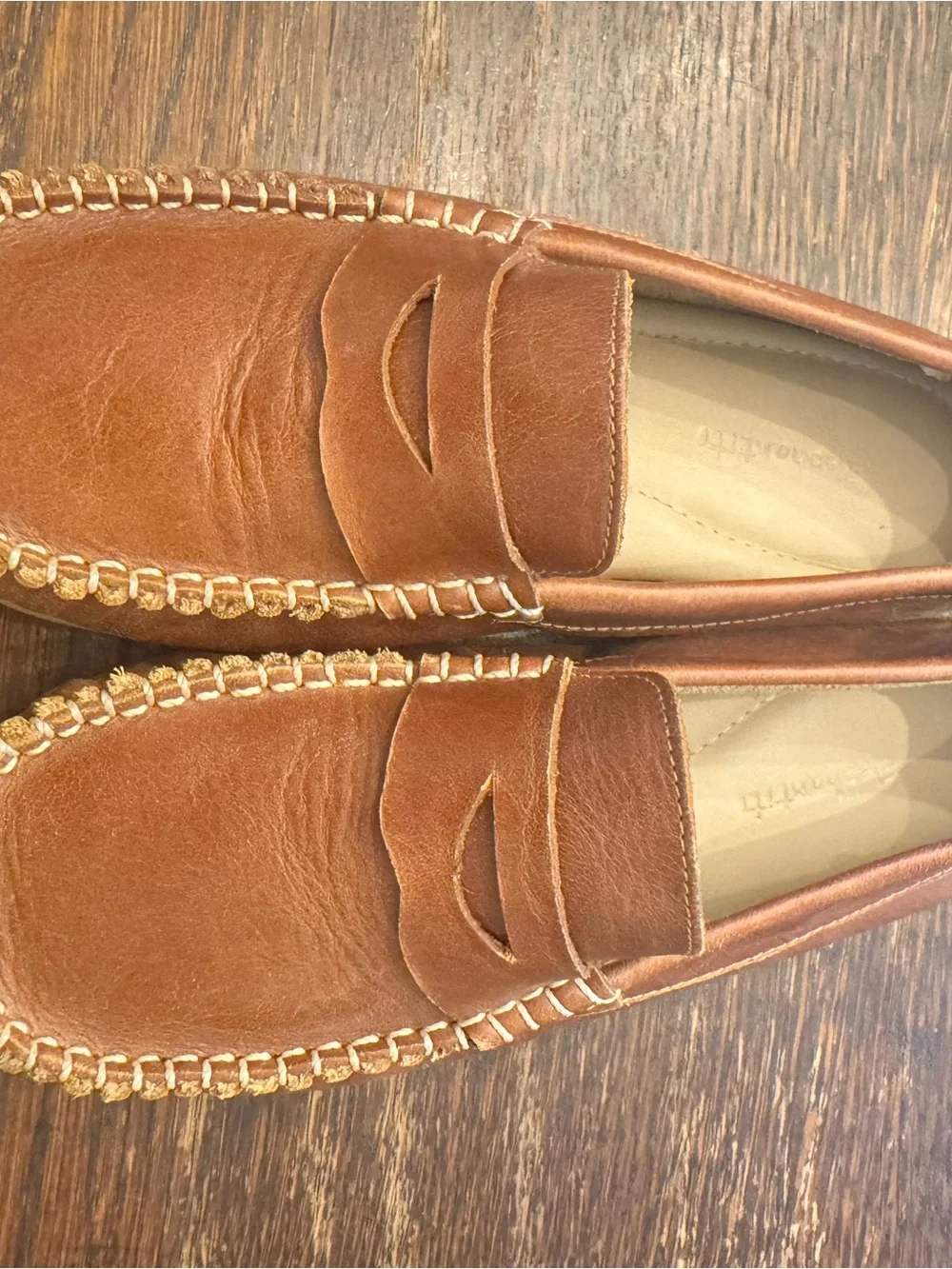 Elephantito Tan Leather Penny Loafers
